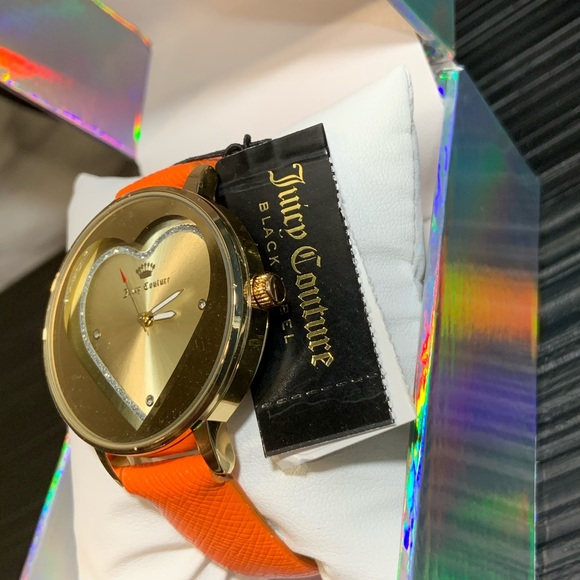 Juicy Couture Black Label Orange Strap Heart Face